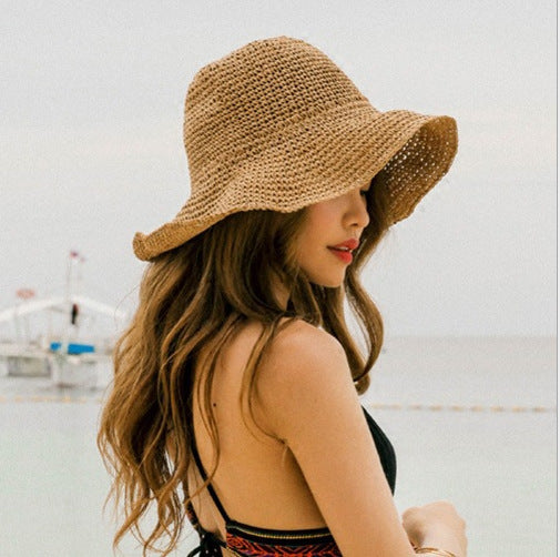 Summer Outing Sunscreen Hat for Women - Foldable Straw Beach Hat