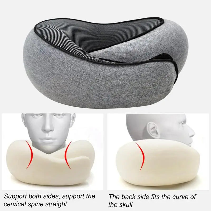 Ultimate Comfort Memory Foam Neck Pillow - Travel Essential for Flights, Camping, and Road Trips