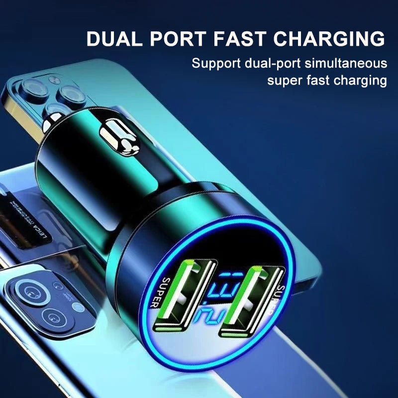 TurboDrive 240W Car Charger: Dual-Port Super Fast Charging with Display - Trip Savvy Essentials