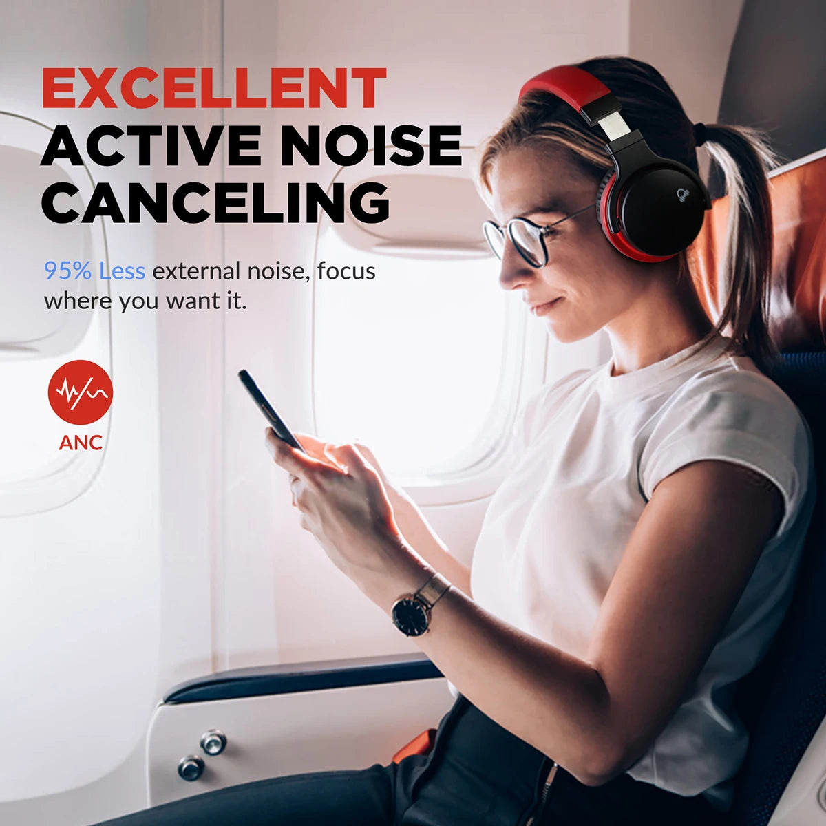 ANC Wireless Headphones - Bluetooth Noise Cancelling Headset for Premium Sound