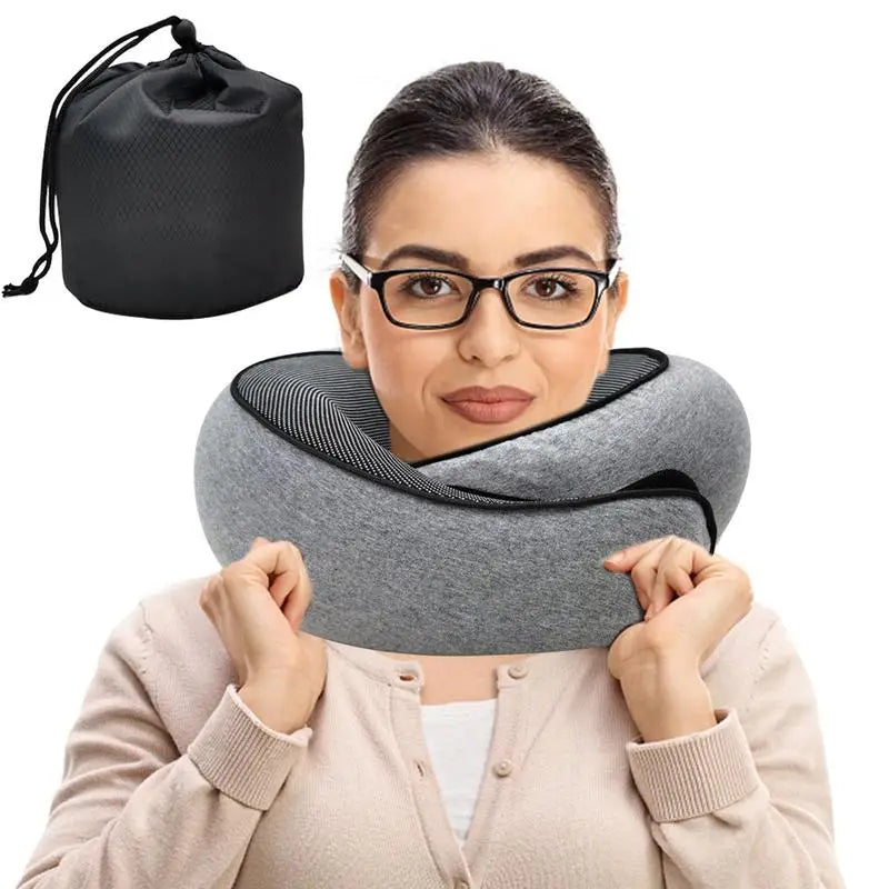 Ultimate Comfort Memory Foam Neck Pillow - Travel Essential for Flights, Camping, and Road Trips